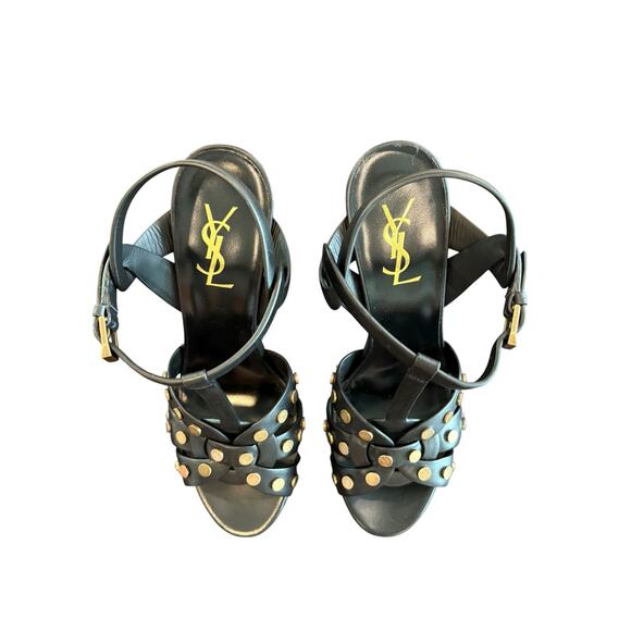 Saint Laurent Tribute Studded Platform Sandals Heels 145mm Party Statement Sz 9 - Picture 3 of 14